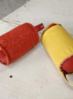 炫彩圆柱咬包 麻布成犬咬枕 红色黄色黑色米色犬训练用品互动奖励