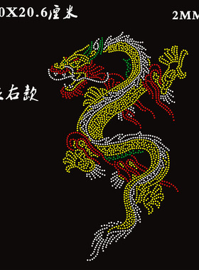 太极服龙图案烫钻DIY水钻成品图