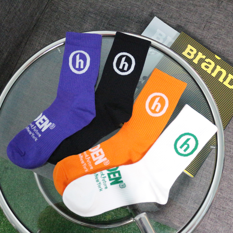 包邮2021秋冬男女橘色socks袜子