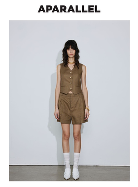 亚麻休闲宽松短裤