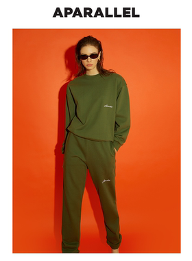 【王艳同款】纯色复古logo刺绣卫衣/卫裤 oversize重磅美式复古