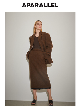 【田朴珺同款】宽肩廓形羊毛西服/九分西裤/直筒型皮质羊毛半裙