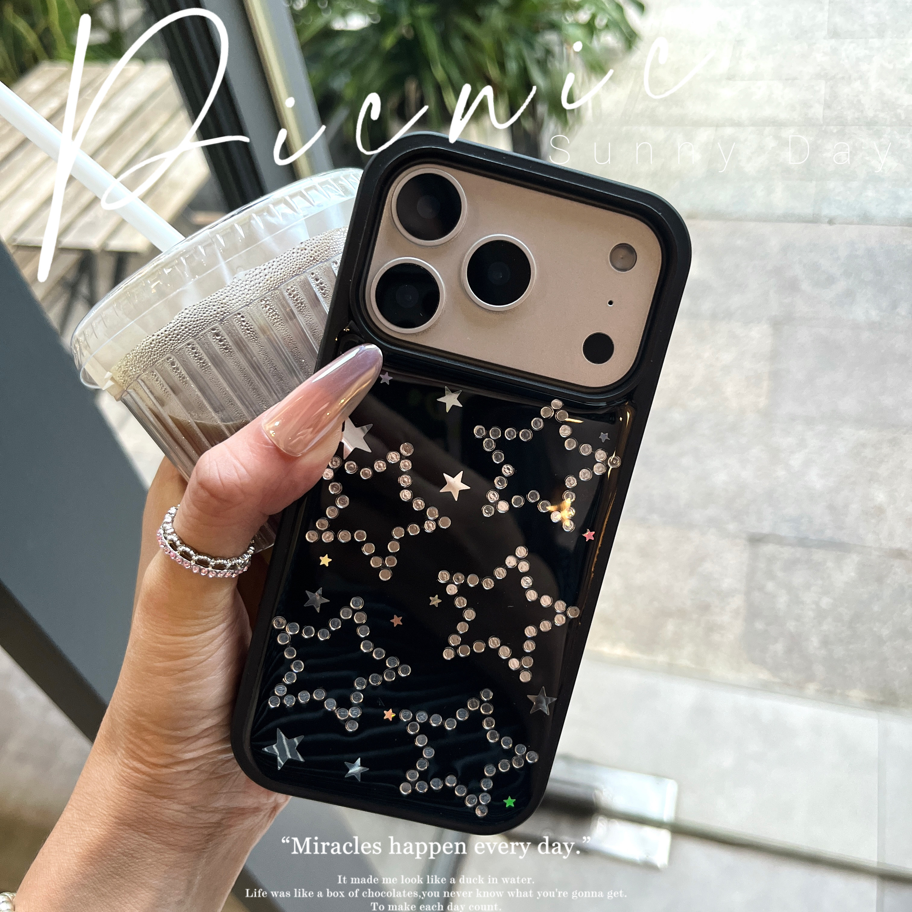 ins水钻闪粉星星适用苹果17 16promax手机壳iPhone14新款13软壳12滴胶软壳11全包防摔xs保护套16e少女17air韩