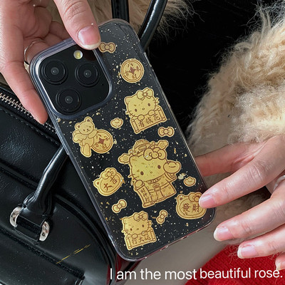 可爱新年發财Kitty猫适用苹果15 16 17promax手机壳喜庆iphone14 13新款12mini创意防摔11pro保护套iPhoneAir