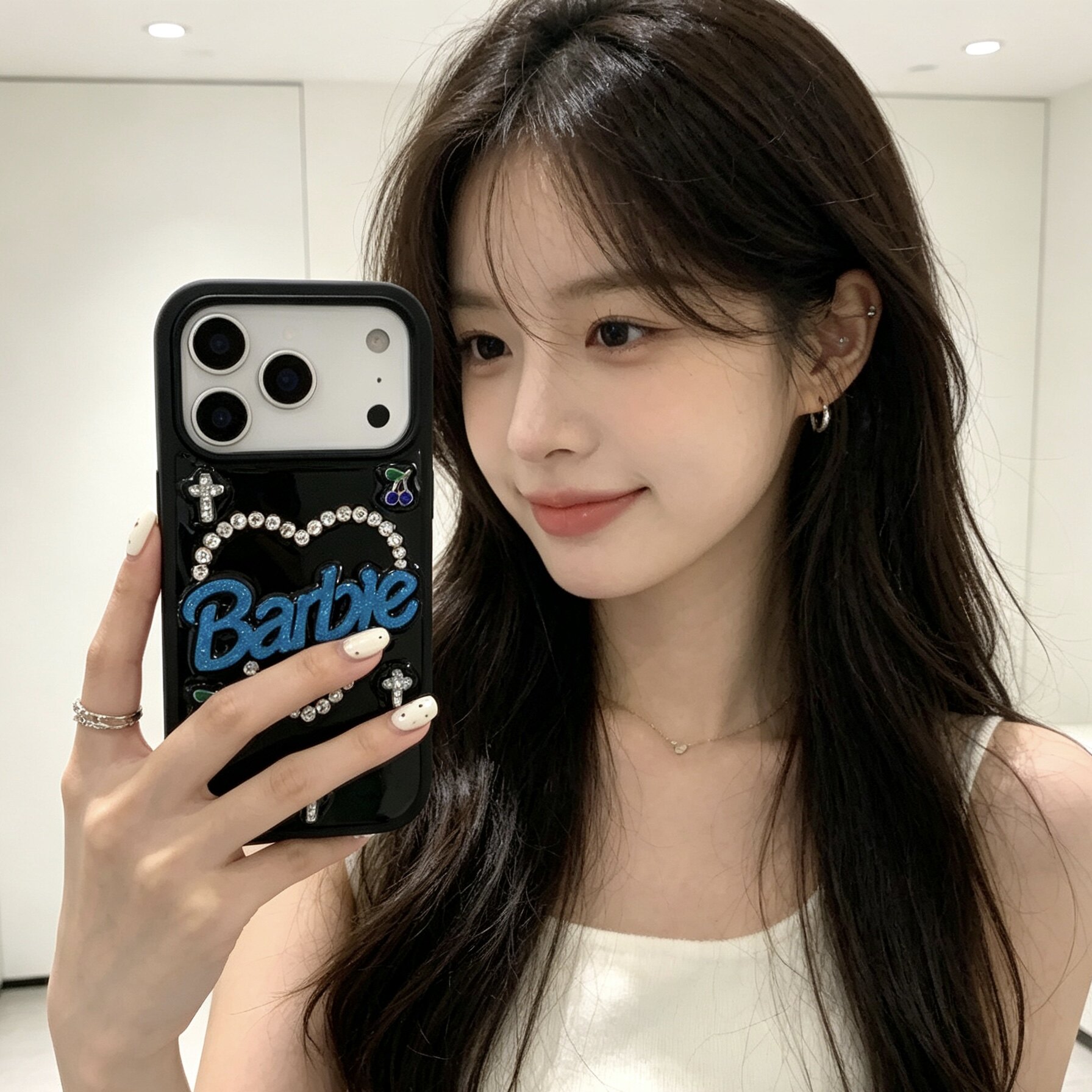 甜酷水钻辣妹芭比适用苹果17 16promax手机壳iPhone15 14立体13mini软壳12滴胶11全包防摔xs保护套16e少女17e