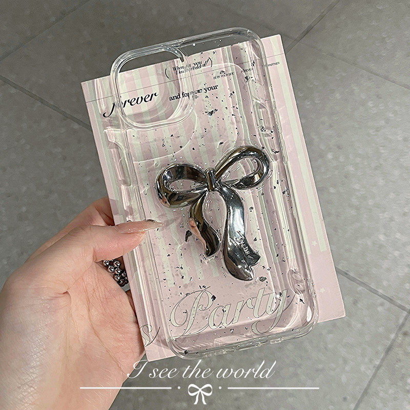 银箔爱心蝴蝶结oppo滴胶软壳