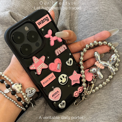 y2k甜酷辣妹立体气球狗适用苹果17 16promax手机壳iPhone15 14新款苹果13 12滴胶软壳11全包16e防摔Air保护套