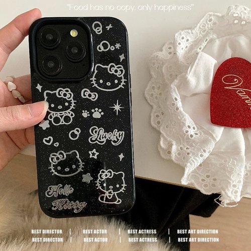 日韩银色Kitty猫咪苹果手机壳女