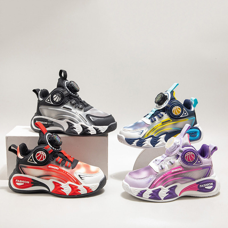 青少年2026秋冬季新款皮面透气男童篮球鞋男孩女孩儿童运动鞋