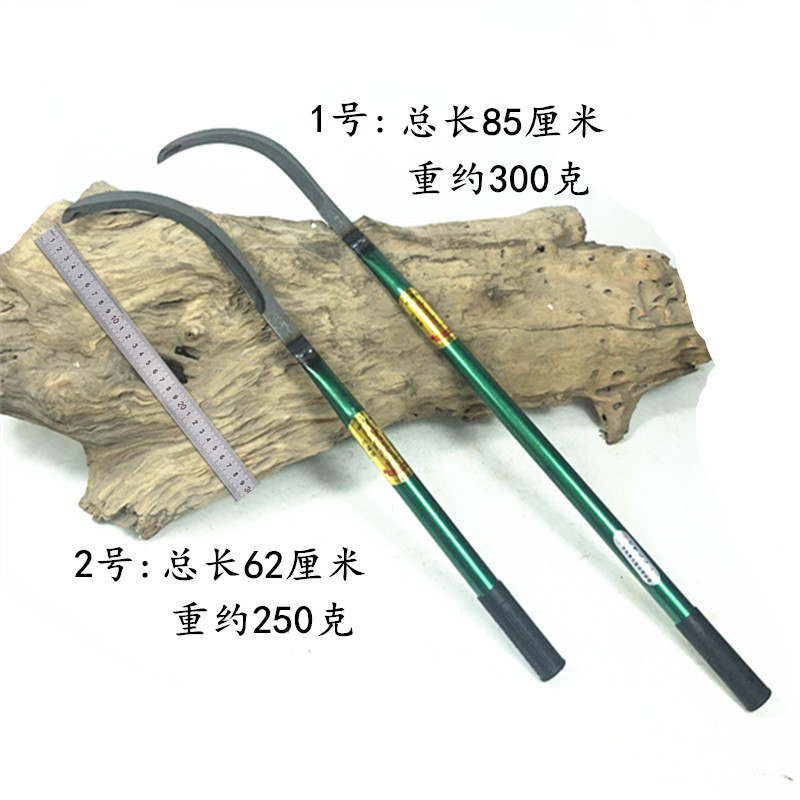 农用锰钢长柄免磨镰刀园林割草刀除草割稻割玉米小麦镰刀割菜刀