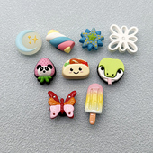 扣蝴蝶鞋 新款 配饰可爱卡通草莓diy鞋 饰扣泡芙云朵鞋 花配件 洞洞装