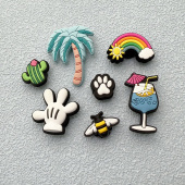 花泡芙云朵配饰可爱卡通椰子树diy鞋 鞋 扣蜜蜂配件 旅行洞洞鞋 夏季