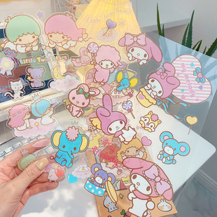 美乐蒂双子星可爱少女心贴纸卡通笔记本行李箱电脑PVC贴纸DIY贴画