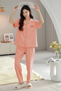 思比尔春夏新款女装居短袖短裤系列家居可外出穿着圆领开胸