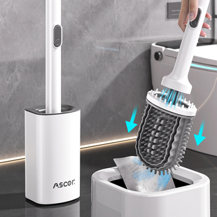 一次性马桶刷无死角家用洗脸巾厕所清洁卫生间长柄带底座2025新款