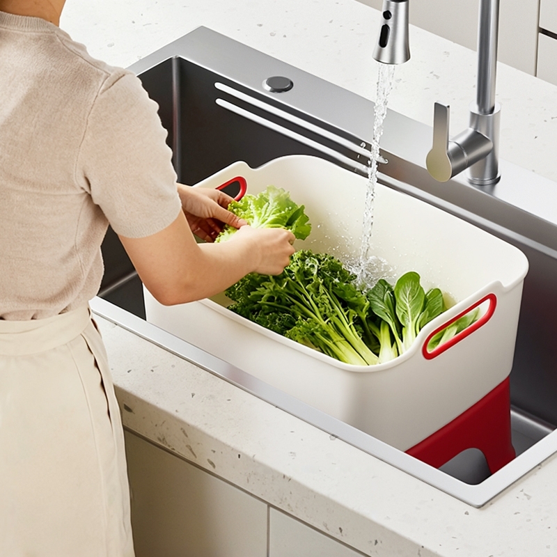 【免弯腰加高】厨房洗菜盆沥水篮