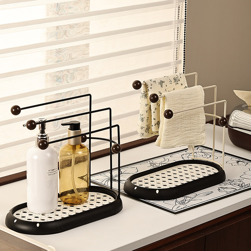 厨房中古风抹布置物架家用水槽台面洗碗布海绵收纳多功能沥水挂架,厨房/烹饪用具,抹布架/厨房清洁收纳架,淘宝优惠券,粉丝福利购,淘宝优惠卷