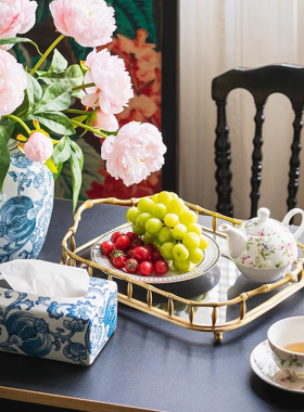 欧美式茶几纯铜托盘法式