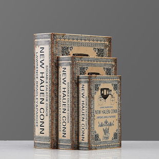 欧美式皮书盒 法式复古典摆件 别墅客厅玄关酒柜书房假书本装饰盒