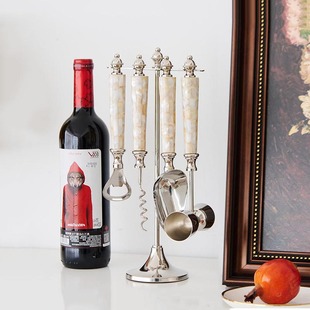 进口纯铜红酒具开瓶器起子套装欧美法式酒店厨房餐桌玄关书柜摆件