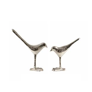 银色鸟摆件欧美式轻奢意大利极简现代法式别墅客厅书房装饰品雕塑