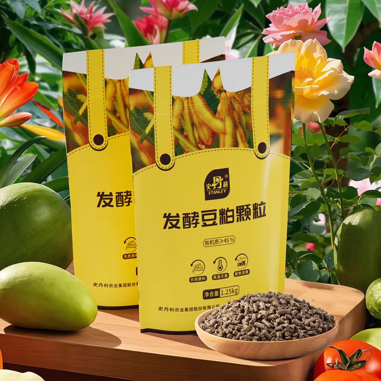 史丹利发酵豆粕有机肥颗粒肥料蔬菜专用肥种菜农家肥饼肥豆饼复合