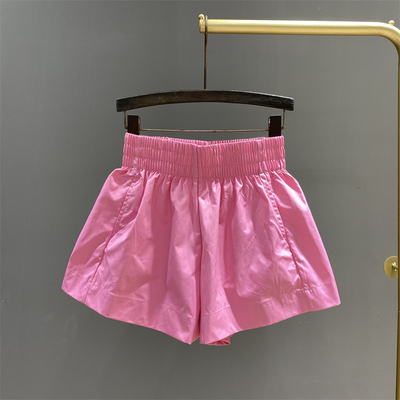 亮色休闲短裤女a字阔腿热裤薄