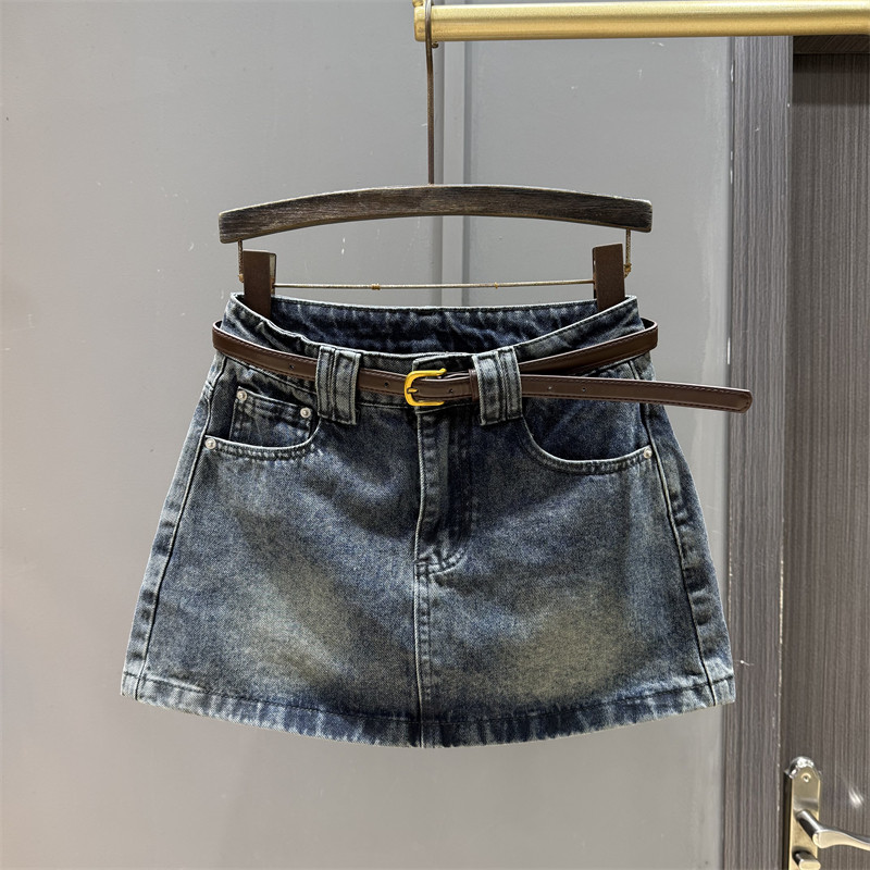 复古水洗牛仔半身裙女春季2026怀旧百搭高腰a字辣妹显瘦包臀短裙,女装/女士精品,半身裙,淘宝优惠券,粉丝福利购,淘宝优惠卷