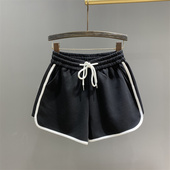 a字热裤 休闲运动裤 薄款 黑色外穿宽松显瘦阔腿裤 女短裤 2026年夏季