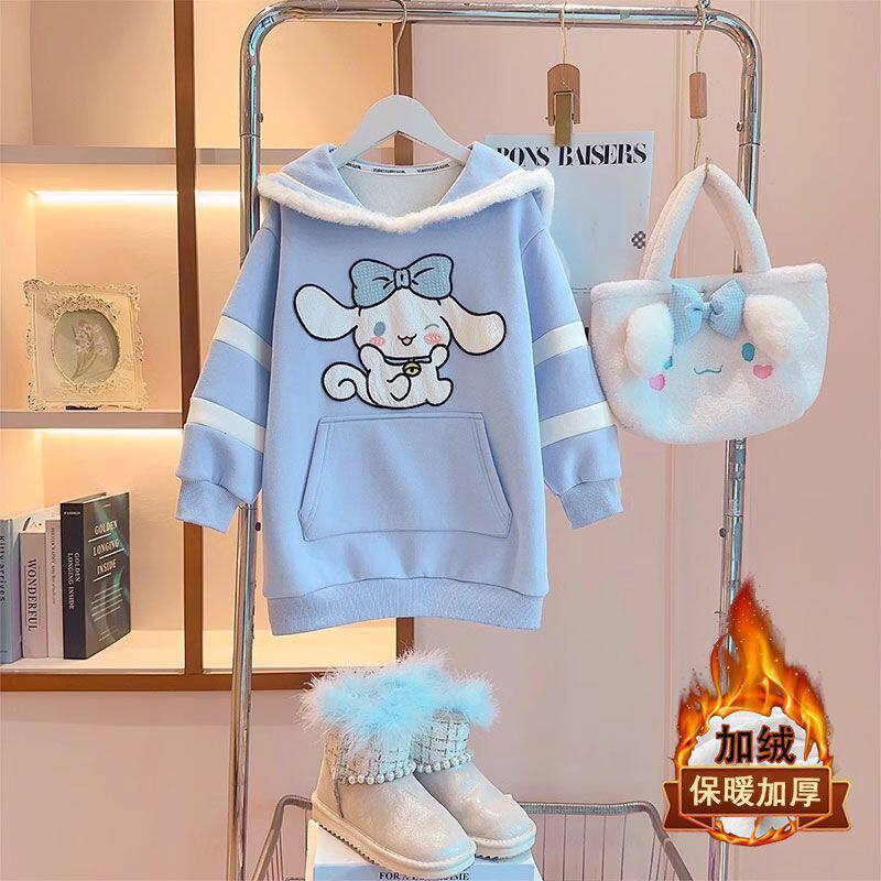 女童韩版玉桂狗加厚保暖加绒卫衣裙秋冬装2026新款儿童公主连衣裙