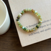 寒山转苍翠 原创自制天然绿玛瑙可爱活泼色温润手串手链