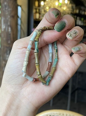 女绿云母寿山石新中式手串