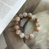 原创12mm天然黑金超七水晶手链招财好运小众冰冰凉 手串