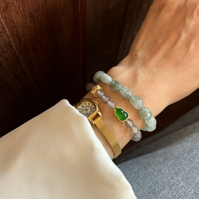 天然灰玛瑙中式美学气质复古手链