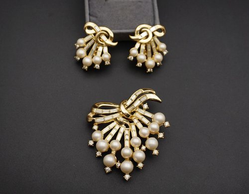 trifari华丽风耳夹孤品胸针