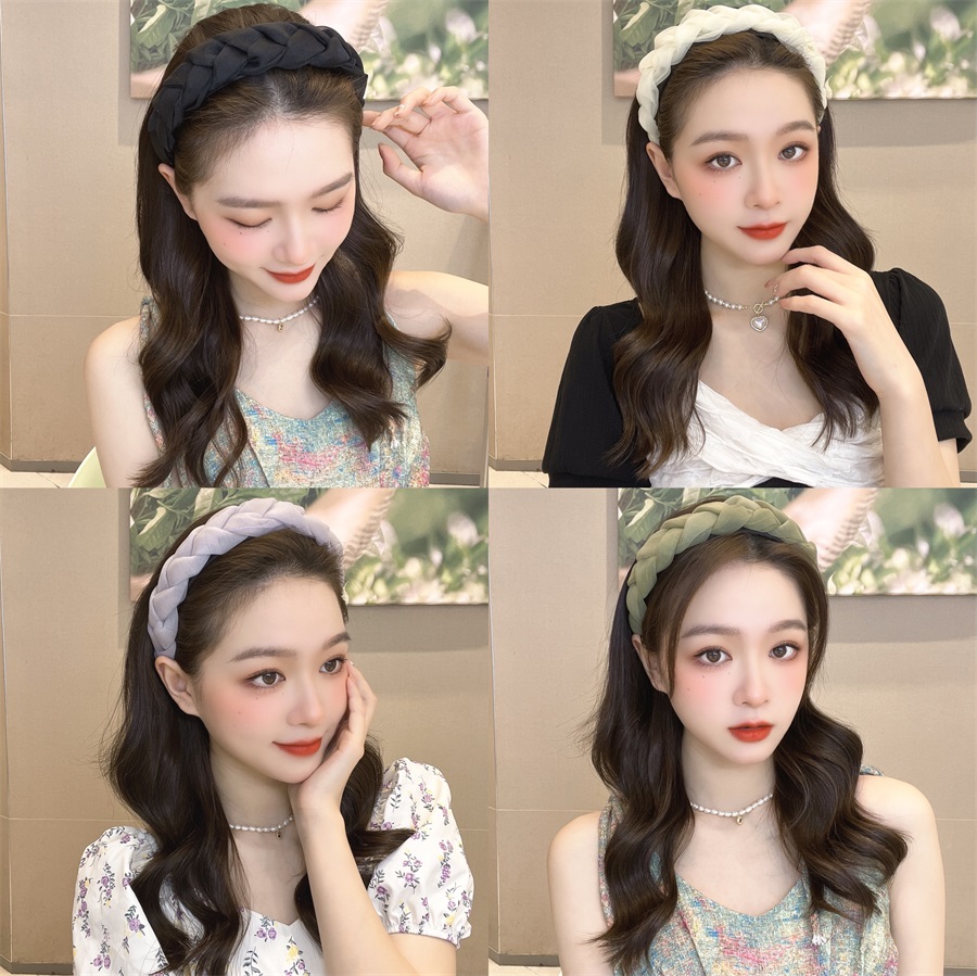 麻花辫发箍女夏宽边高颅顶