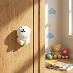 创意卡通小狗猫咪儿童衣柜拉手免打孔柜子橱柜门床头抽屉装饰把手