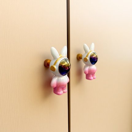 卡通宇航员兔子衣柜橱柜门拉手卡通动物宝宝衣柜简约柜子抽屉把手