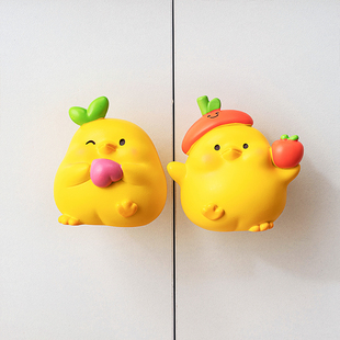 可爱小鸡一门到顶大衣柜门拉手儿童房男女孩通用大号单孔动物把手