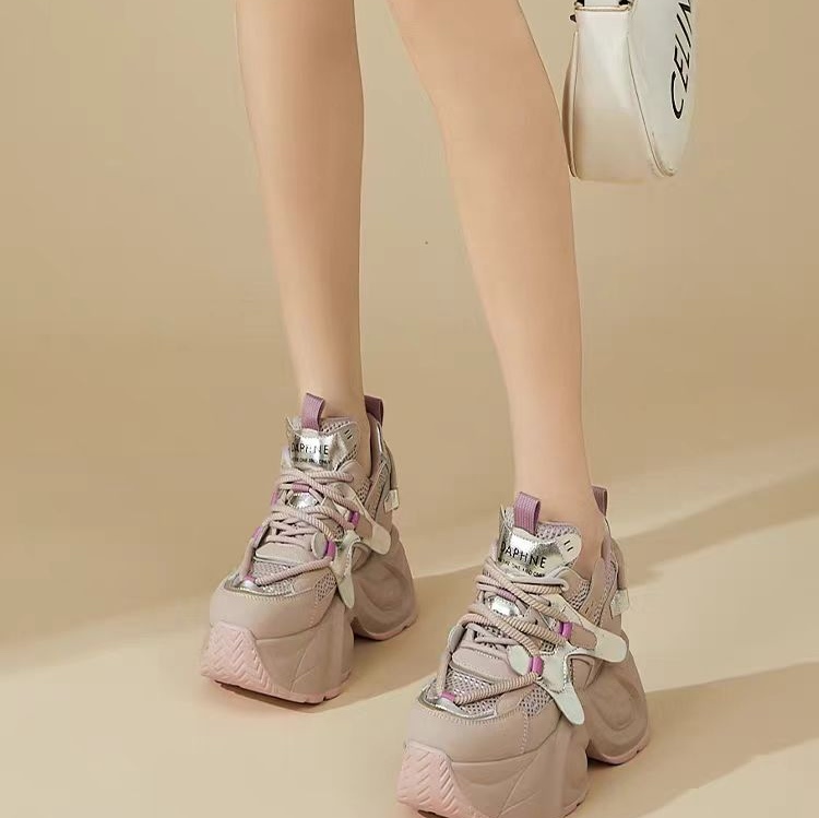 2025爆款超火老爹鞋冬季新款高颜值增高9cm女鞋百搭真皮运动鞋