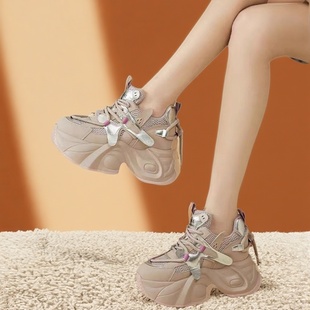 超火老爹鞋 百搭真皮运动鞋 冬季 高颜值增高9cm女鞋 新款 2025爆款