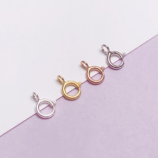 弹簧扣 S925银珍珠项链扣 连接扣纯银手链扣接头扣子纯银镀18k金