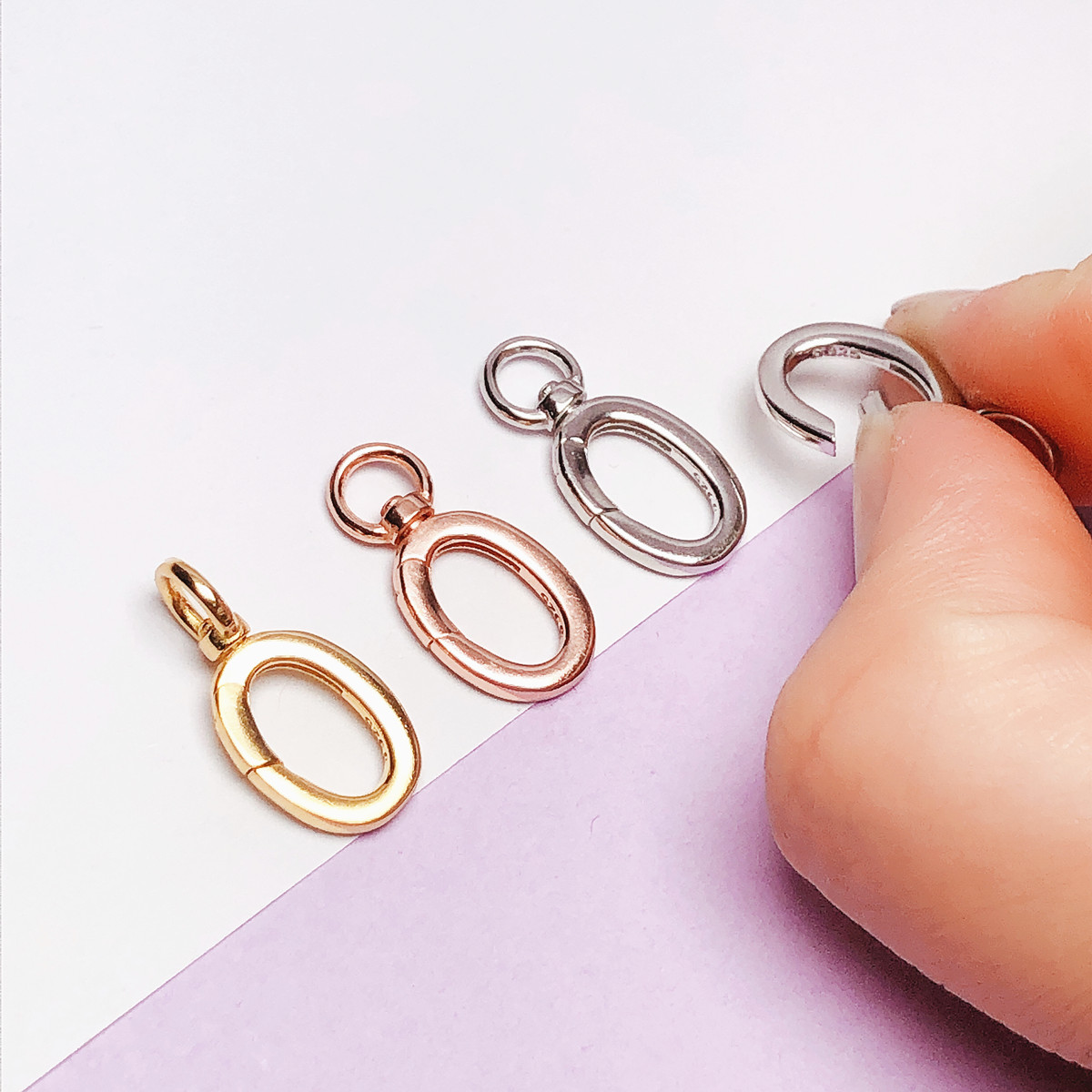 弹簧扣S925纯银手链银扣吊坠链接