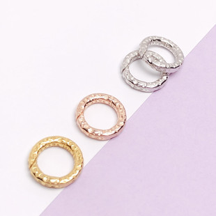 S925纯银乾坤圈如意圆环diy手串链项链手绳编织弹簧连接圈银配件