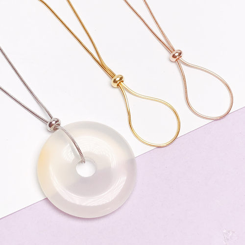 平安扣项链18k镀金挂绳平安扣夹扣扣头专用链s925纯银吊坠裸链子