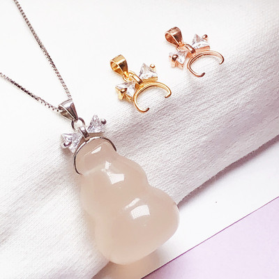 吊坠扣s925纯银葫芦左右孔对横向