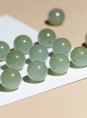 新疆玉舍 天然和田玉高冰晴水单珠吊坠女路路通锁骨坠 青玉散珠