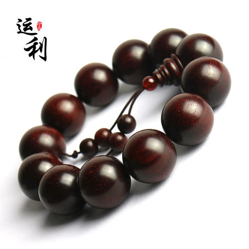 老料顺纹紫檀木情侣款士手链