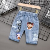 儿童宽松牛仔裤 中小童男孩夏装 夏季 童装 薄款 七分裤 男童运动短裤 潮