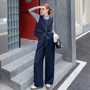 马甲 打底 P185 首发新款 K268 1780 现货 三件套297 阔腿裤